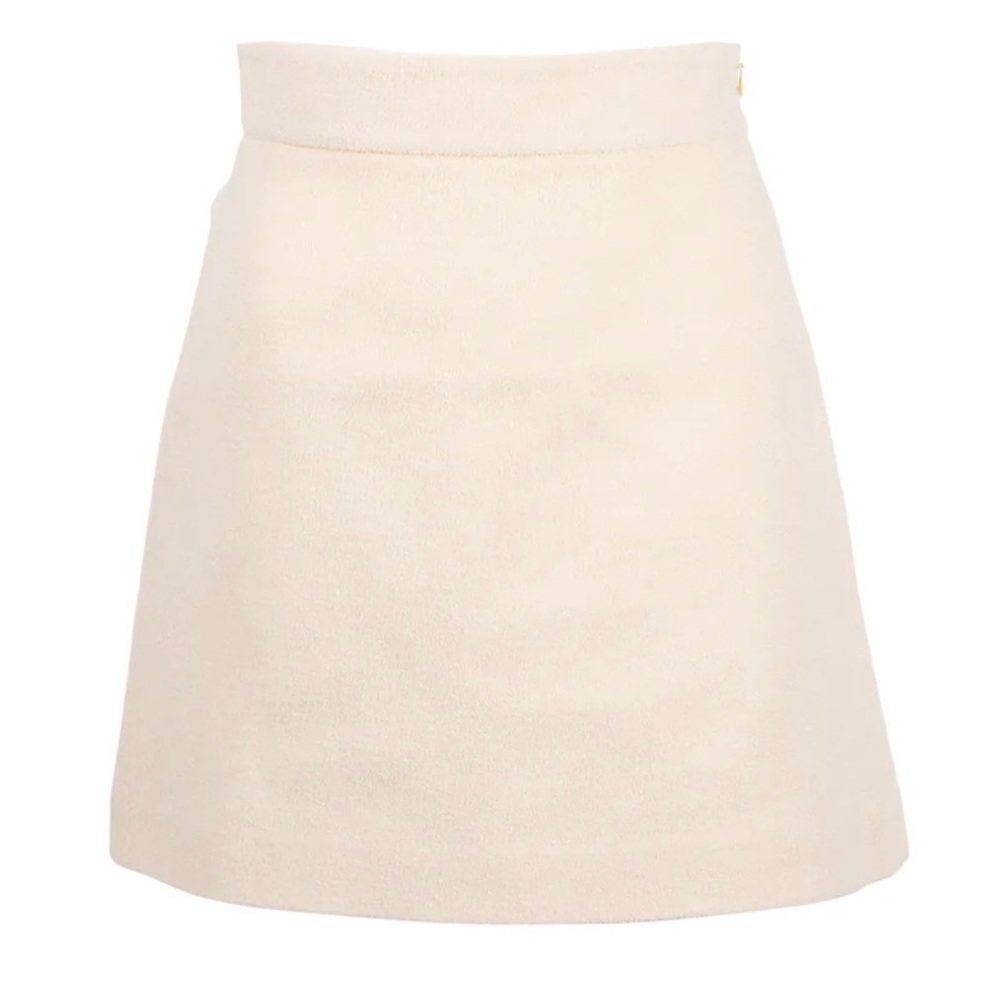 Miu Miu A Line Virgin Wool Blend Cream  Skirt size 40